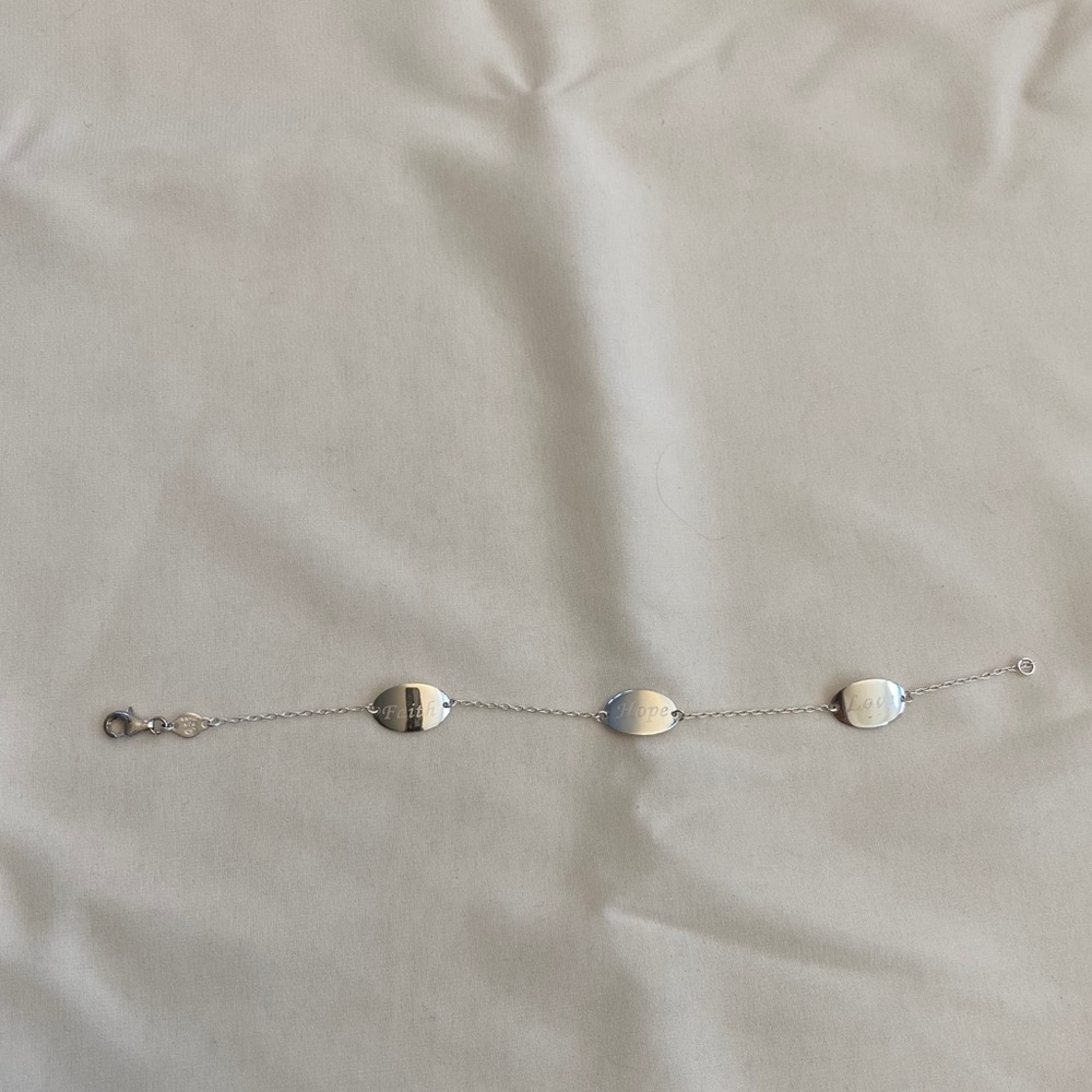 Dainty 925 Sterling Silver Bracelet Jewelry Faith